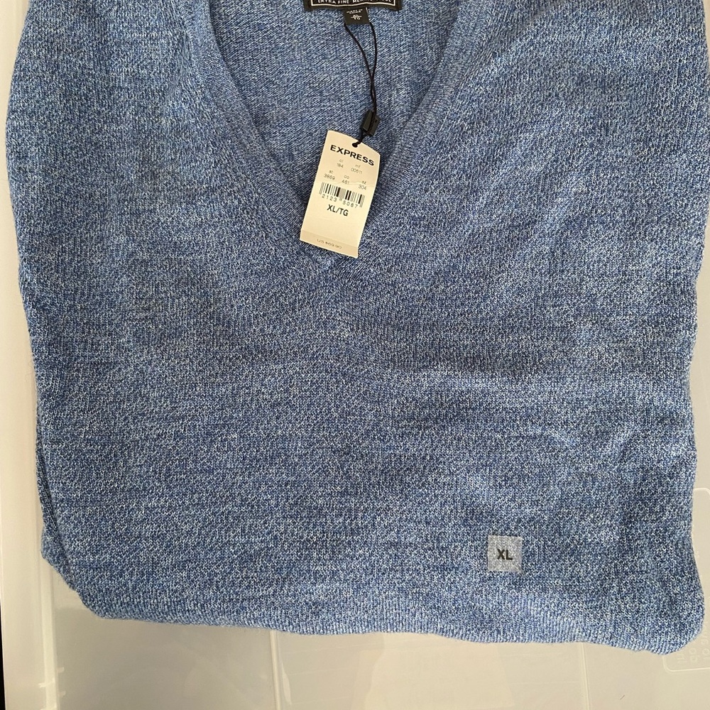 Brand new Express men Marino wool Extra Large Blue